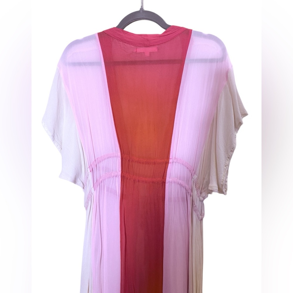 NFC X Free People Womens Sheer Chiffon Boho Long Kaftan Kimono Robe Sz O/S - Picture 6 of 9